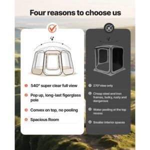 pop up bubble tent, 12 x 11.1 ft waterproof & uv resistant, clear camping tent shelter, outdoor garden dome igloo tents with windows, 540° panoramic view, for 10 12 persons patio backyard