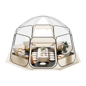 Pop up Bubble Tent, 15 x 13.8 ft Waterproof & UV-Resistant, Clear Camping Tent Shelter, Outdoor Garden Dome Igloo Tents with Windows, 540° Panoramic View, for 12-15 Persons Patio Backyard