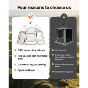 pop up bubble tent, 15 x 13.8 ft waterproof & uv resistant, clear camping tent shelter, outdoor garden dome igloo tents with windows, 540° panoramic view, for 12 15 persons patio backyard