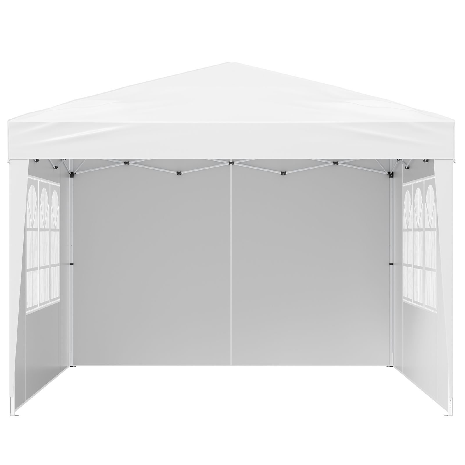 pop up canopy, 10 x 10 ft instant canopy portable gazebo with 3 sidewalls & 2 ventilated windows, height adjustable pop up outdoor shelter tent for events, patio, backyard, party, parking