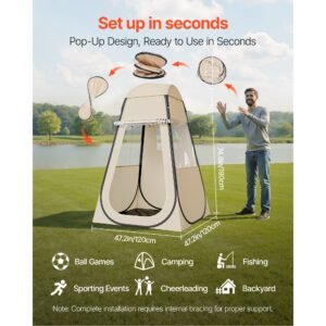 pop up sports tent, 47x47 in clear bubble tent for 1 person, waterproof outdoor pod with floor mat & top cover, garden igloo dome tents camping shelter for events fishing cheering