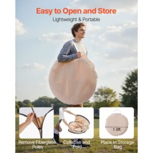 pop up sports tent, 47x47 in clear bubble tent for 1 person, waterproof outdoor pod with floor mat & top cover, garden igloo dome tents camping shelter for events fishing cheering