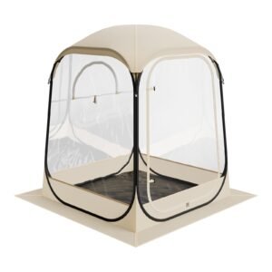 Pop up Sports Tent, 50x50 in Clear Bubble Tent for 1 Person, Waterproof Outdoor Pod with Floor Mat & Top Cover, Garden Igloo Dome Tents Camping Shelter for Events Fishing Cheering