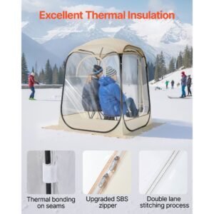 pop up sports tent, 50x50 in clear bubble tent for 1 person, waterproof outdoor pod with floor mat & top cover, garden igloo dome tents camping shelter for events fishing cheering