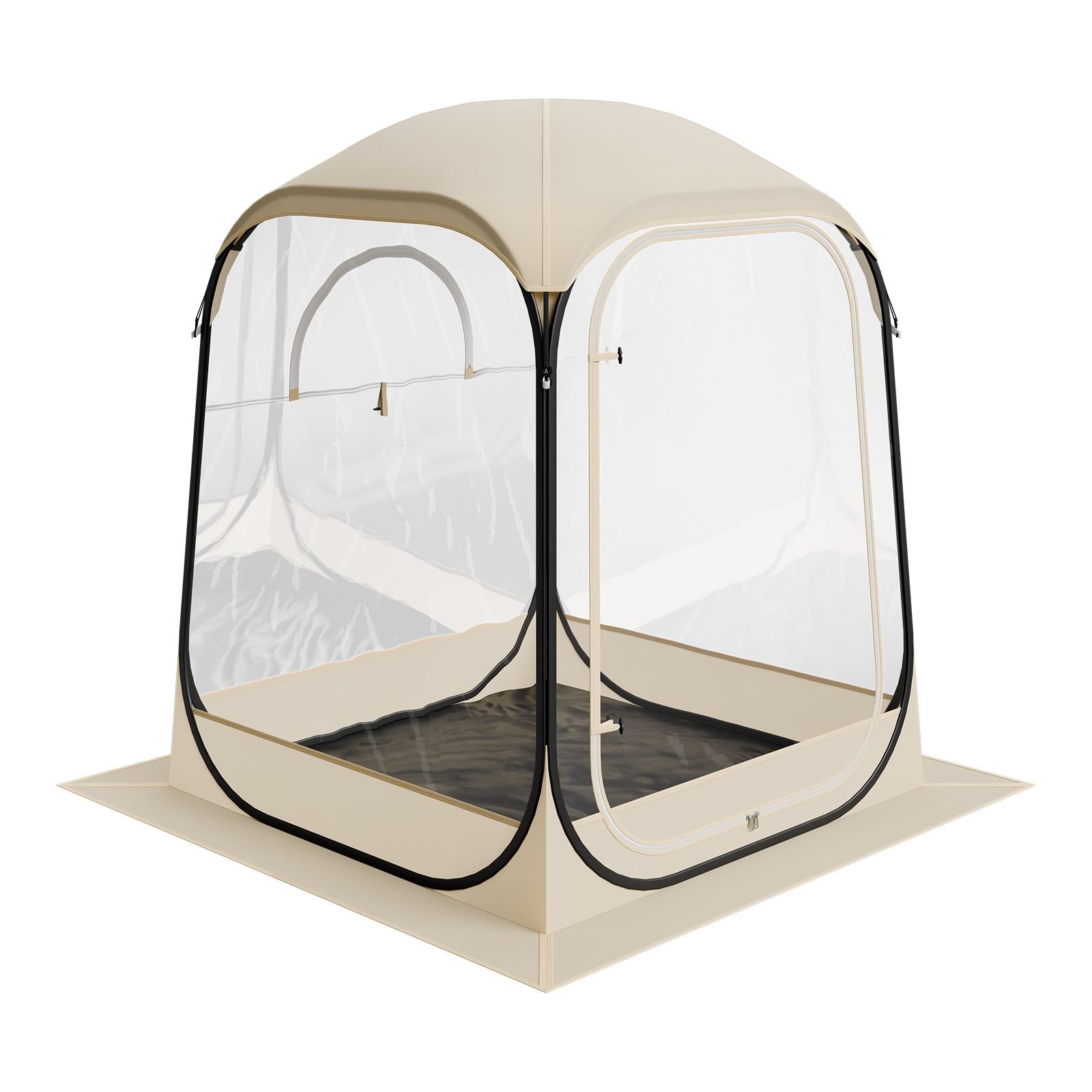 pop up sports tent, 50x50 in clear bubble tent for 1 person, waterproof outdoor pod with floor mat & top cover, garden igloo dome tents camping shelter for events fishing cheering