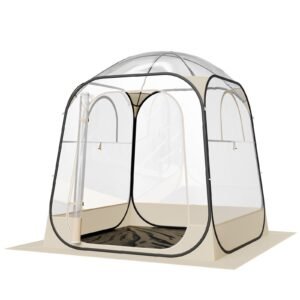 Pop up Sports Tent, 63x63 in Clear Bubble Tent for 2-4 Persons, Waterproof Outdoor Pod with Floor Mat & Top Cover, Garden Igloo Dome Tents Camping Shelter for Events Fishing Cheering