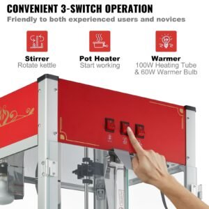 popcorn maker, 1440w popcorn popper machine, 12 oz kettle makes 80 cups per batch, countertop popcorn maker with tempered glass, 3 stainless steel scoops, movie theater style, red