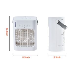 portable air conditioner, 4 in 1 evaporative air cooler, 3 speed mini air conditioner with 0 7h smart timer, 700ml water tank, 7 color light, personal mini desk ac fan for bedroom office room