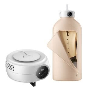 Portable Clothes Dryer, Clothes Dryer with Dryer Bag, PTC Heating & LED Display, Foldable Mini Dryer with 5-H Timer for Apartments, Dorms, RVs, or Hotels, 600W, Beige