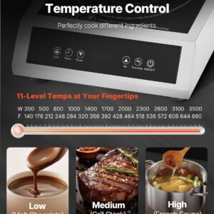 portable commercial induction cooktop 3500w countertop burner 11 temp levels