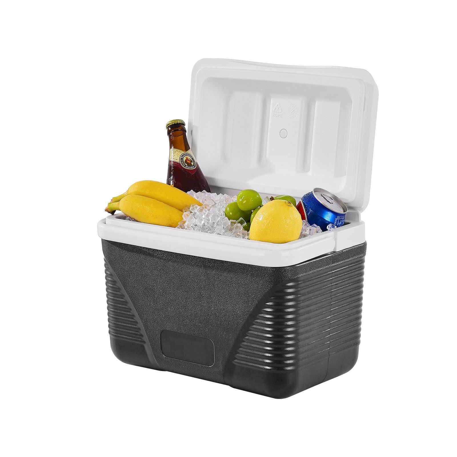 portable cooler, 8.5 qt hard cooler with ice retention and heavy duty handles, lightweight rigid material insulated portable cooler, suitable for family picnics and short trips