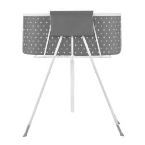 portable dog bathtub, elevated & foldable space saving pet shower station with efficient drainage, bathing tub for washing & grooming small and medium size dogs and cats indoor & outdoor, grey