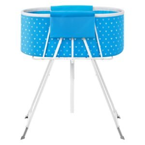 portable dog bathtub, elevated & foldable space saving pet shower station with quick drainage, bathing tub for washing & grooming small and medium size dogs and cats indoor & outdoor, light blue