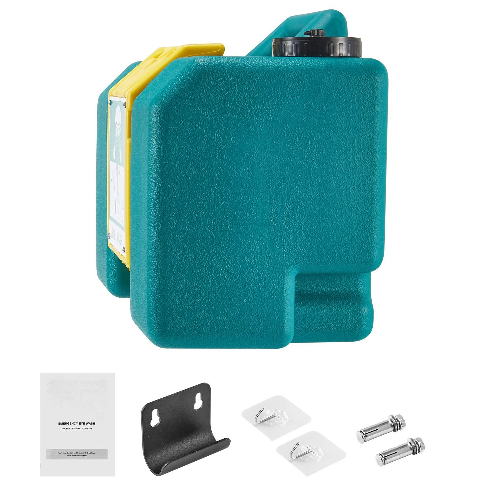portable eye wash station 8 gal, osha approved eyewash station wall mounted/on flat surface, emergency eye wash unit with 2 sprays, first aid eyewash units for schools, labs, factories, green