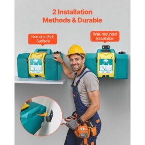 portable eye wash station 8 gal, osha approved eyewash station wall mounted/on flat surface, emergency eye wash unit with 2 sprays, first aid eyewash units for schools, labs, factories, green