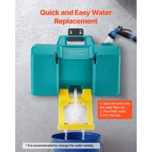 portable eye wash station 8 gal, osha approved eyewash station wall mounted/on flat surface, emergency eye wash unit with 2 sprays, first aid eyewash units for schools, labs, factories, green
