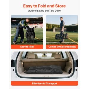 portable folding bench, 4 seat foldable soccer bench with side pockets and carrying bag, lightweight sideline seating with back rest for football, baseball, camping, outdoor events, black