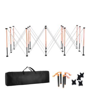 Portable Folding Workstand, 8.05 x 4.13 ft Collapsible Workbench, 6000 lbs Weight Capacity, No Assembly Foldable Work Stand with Storage Bag, Table Top NOT Included, for Garage Workshop Outdoor