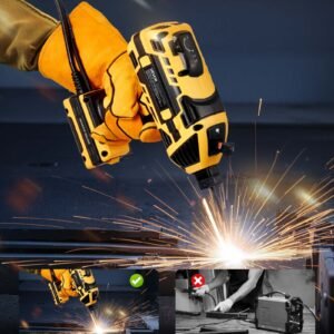 portable handheld welding machine, 20 120a portable arc welder with 5 level current adjustment & igbt inverter, 110v handheld stick welder with hot start function fit for 1/16" 1/8" welding rods