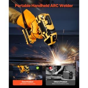 portable handheld welding machine, 20 140a portable arc welder with 5 level current adjustment & igbt inverter, 110v handheld stick welder with hot start function fit for 1/16" 1/8" welding rods