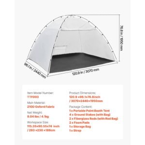 portable paint booth tent, 115.35 x 90.55 x 74 inch painting tent station, spray shelter with built in floor & mesh screen, large space, oxford spray painting tents for cupboard, chairs, tables