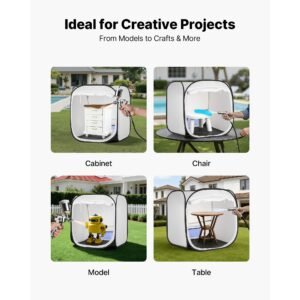 portable paint booth tent, 28.3 x 28.5 x 29.5 inch pop up portable spray paint tent with mesh door, spray painting tents for cabinets, chairs, models, tables, pop up design, efficient airflow