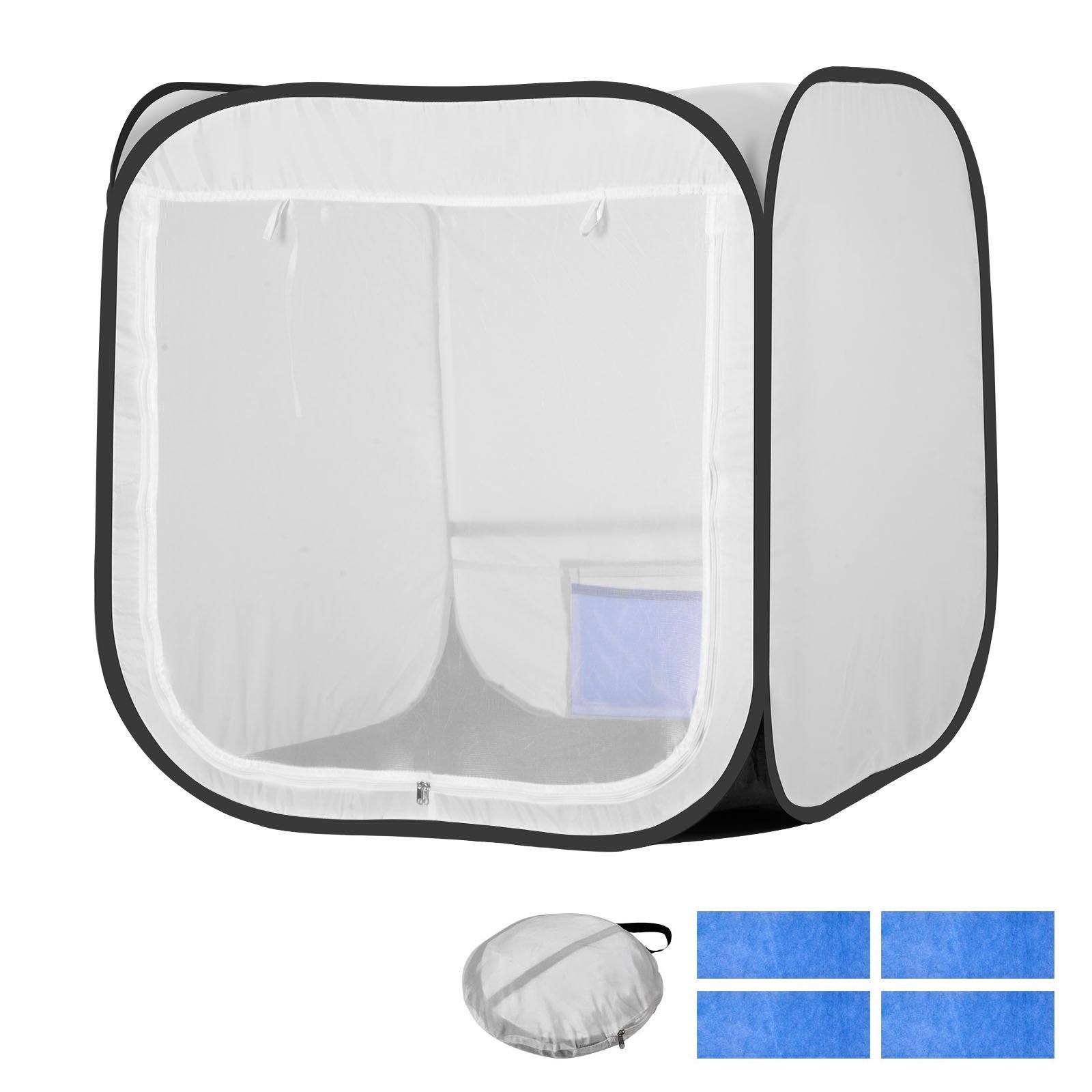 portable paint booth tent, 28.3 x 28.5 x 29.5 inch pop up portable spray paint tent with mesh door, spray painting tents for cabinets, chairs, models, tables, pop up design, efficient airflow