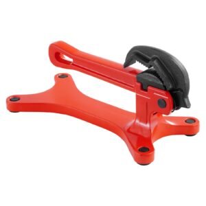 portable pipe vise, lightweight aluminum pipe vise with 1/8" to 1 1/2" clamping capacity, ideal for onsite plumbing installation, repair, and maintenance