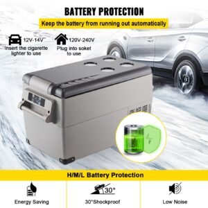 portable refrigerator 37 quart(35 liter),12 volt refrigerator app control( 4 to 68 f), car refrigerator dual zone with 12/24v dc & 110 240v ac for camping, fishing, outdoor or home use