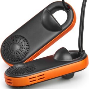 Portable Shoe Dryer, Electric Boot Dryer, Deodorized Boot Warmers/Dryer with Quick & Even Drying for Cotton Slippers, Snow Boots, Leather Shoes, Canvas Shoes, Socks, Black & Orange