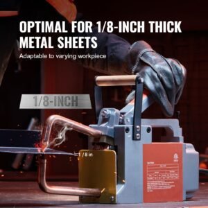 portable spot welder, 1/8 inch spot welder machine with 1.5kva input capacity, handheld welding tip gun, metal sheet spot welding machine for steel plates