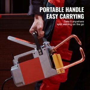 portable spot welder, 1/8 inch spot welder machine with 1.5kva input capacity, handheld welding tip gun, metal sheet spot welding machine for steel plates