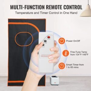 portable steam sauna tent full size, 1000w personal sauna blanket kit for home spa, detoxify & soothing heated body therapy, time & temperature remote control with floor mat