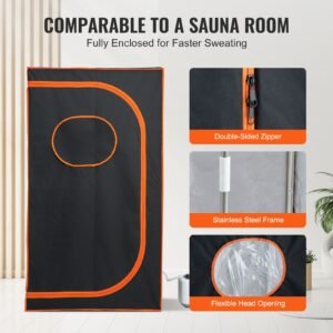 portable steam sauna tent full size, 1000w personal sauna blanket kit for home spa, detoxify & soothing heated body therapy, time & temperature remote control with floor mat