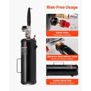 portable tire bead seater, 2.1 gal / 8 l air bead blaster, handheld tire inflator tool, 87 116 psi operating pressure, trigger seating inflator for car, compact suv, light truck, e bike, rv, atv