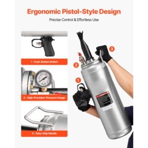 portable tire bead seater, 2.6 gal/10 l air bead blaster, handheld tire inflator tool, 87 116 psi operating pressure, trigger seating inflator for car, compact suv, light truck, e bike, rv, atv