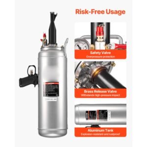 portable tire bead seater, 2.6 gal/10 l air bead blaster, handheld tire inflator tool, 87 116 psi operating pressure, trigger seating inflator for car, compact suv, light truck, e bike, rv, atv