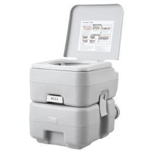 Portable Toilet for Camping, Porta Potty with Carry Bag, 5.3 Gal Waste Tank & 3.2 Gal Flush Tank, Push-Button Pressurized Flush Commode, Leak-proof and Odourless Travel Toilet for Camping Car