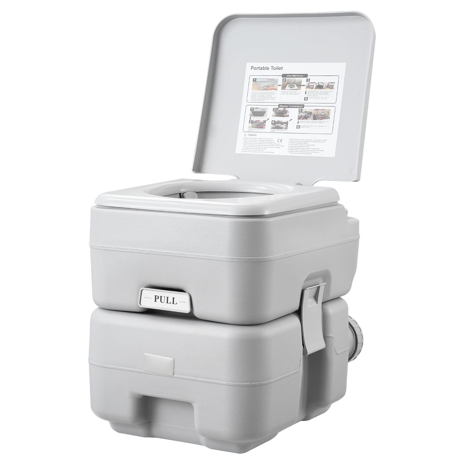portable toilet for camping, porta potty with carry bag, 5.3 gal waste tank & 3.2 gal flush tank, push button pressurized flush commode, leak proof and odourless travel toilet for camping car