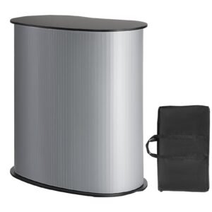 portable tradeshow podium table, 35.43" x 19.29" x 37.01", display exhibition counter stand booth fair with wall, foldable promotion retail bar table pop up podium counter with carrying bag