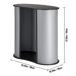 portable tradeshow podium table, 35.43" x 19.29" x 37.01", display exhibition counter stand booth fair with wall, foldable promotion retail bar table pop up podium counter with carrying bag