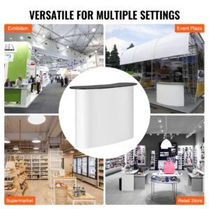 portable tradeshow podium table, 51.18" x 18.31" x 37.4", display exhibition counter stand booth fair with wall, foldable promotion retail bar table pop up podium with storage rack, carrying bag