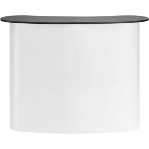 portable tradeshow podium table, 51.18" x 18.31" x 37.4", display exhibition counter stand booth fair with wall, foldable promotion retail bar table pop up podium with storage rack, carrying bag