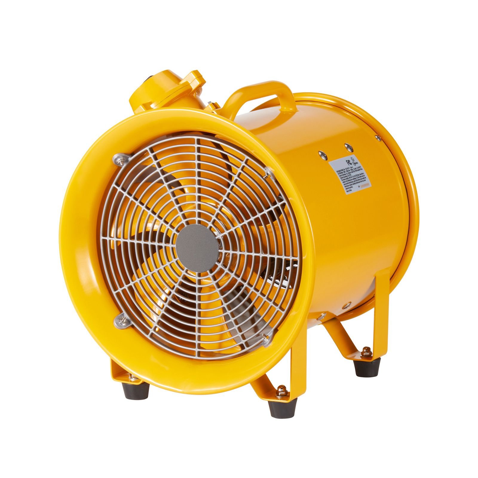 portable ventilator, 10" heavy duty cylinder fan, 350w strong shop exhaust fan 1942cfm, 9.8ft power cord (no charging head), industrial utility blower for sucking dust, smoke home/workplace
