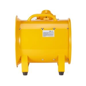portable ventilator, 12" heavy duty cylinder fan, 550w strong shop exhaust fan 2500cfm, 9.8ft power cord (no charging head), industrial utility blower for sucking dust, smoke home/workplace