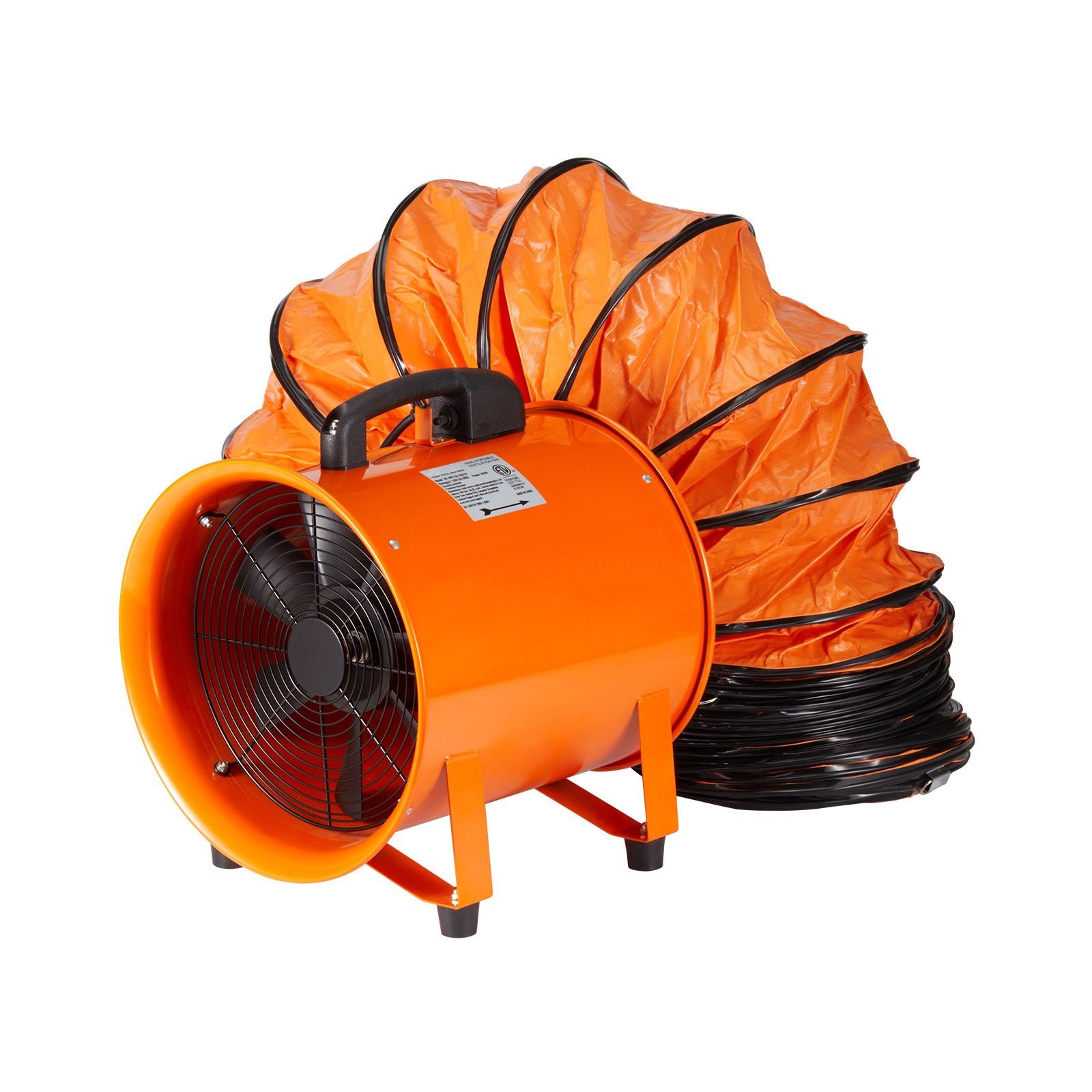 portable ventilator, 12 inch heavy duty cylinder fan with 33ft duct hose, 585w strong shop exhaust blower 3198cfm, industrial utility blower for sucking dust, smoke, smoke home/workplace