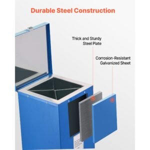 portable welding rod oven, 50lbs capacity electrodes drying oven 420w 120v, 300 fahrenheit fast heating welding rods dryer for 18 inch stick electrodes with safety locking latch