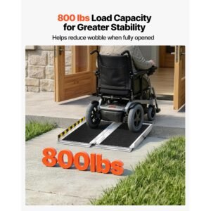 portable wheelchair ramp, 2ft, non slip aluminum folding handicap ramp for wheelchair, 800 lbs capacity, door threshold ramps for home steps, stairs, entry, threshold, doorways, scooter, curbs