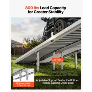 portable wheelchair ramp, 8ft, non slip aluminum folding handicap ramp for wheelchair, 800 lbs capacity, door threshold ramps for home steps, stairs, entry, threshold, doorways, scooter, curbs