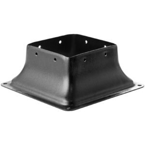 post base 4x4 10pcs, internal 3.6"x3.6" heavy duty powder coated steel post bracket fit for standard wood post anchor, decking post base for deck porch handrail railing support